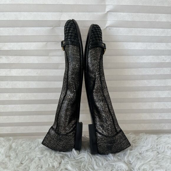 AGL Attilio Giusti Leombruni Monika Cap toe Ballet flat, gold/black, size US 8.5 - Picture 4 of 8